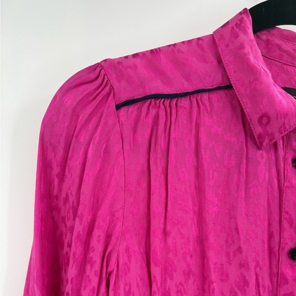 Scotch And Soda Women’s Slim Fitted Pipped Pink Button Up Blouse Size Medium(8) - Picture 6 of 16